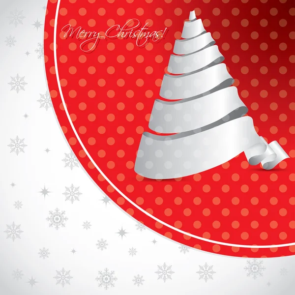 Dotted christmas background design with white tree — Stock Vector