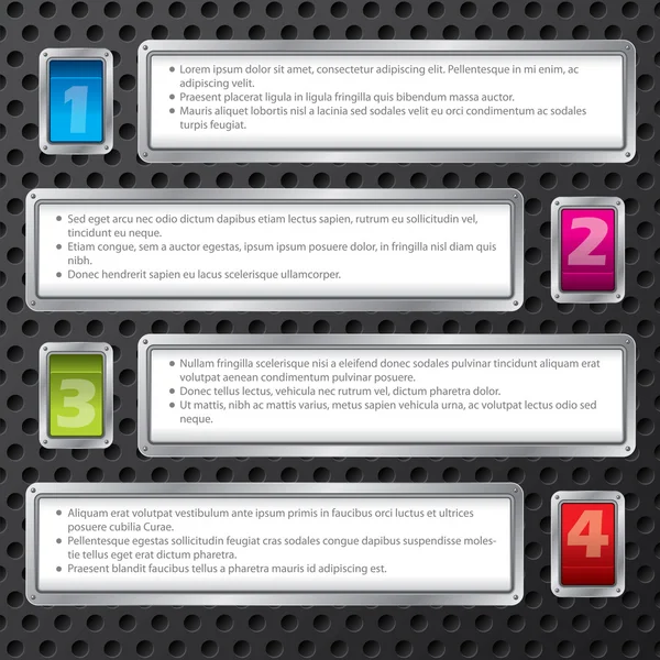 Tecnologia infografica con pulsanti numerati — Vettoriale Stock