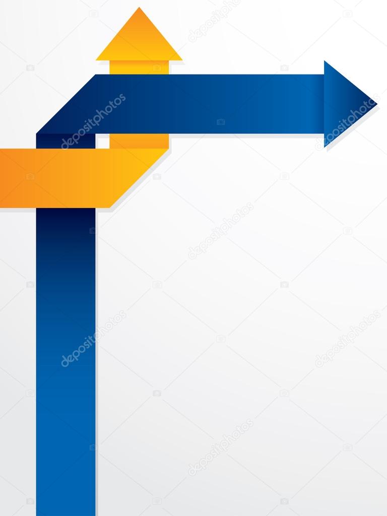 Abstract brochure design with orange and blue arrows