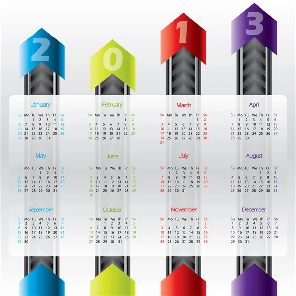 Technology calendar for 2013 — Stock Vector