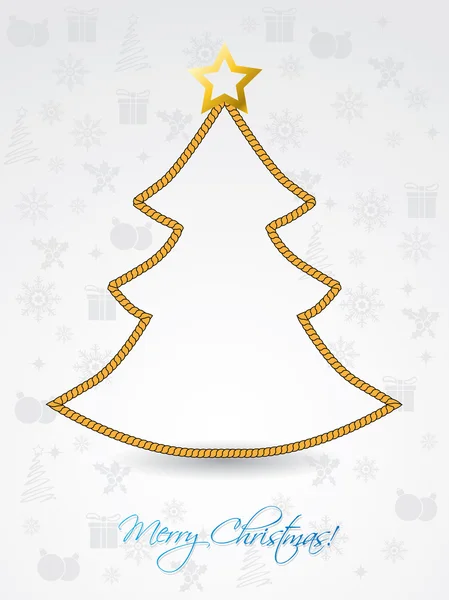 Corde en forme d'arbre de Noël — Image vectorielle
