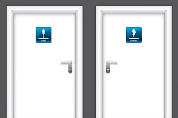 Türen mit Toilettensymbolen — Stockvektor
