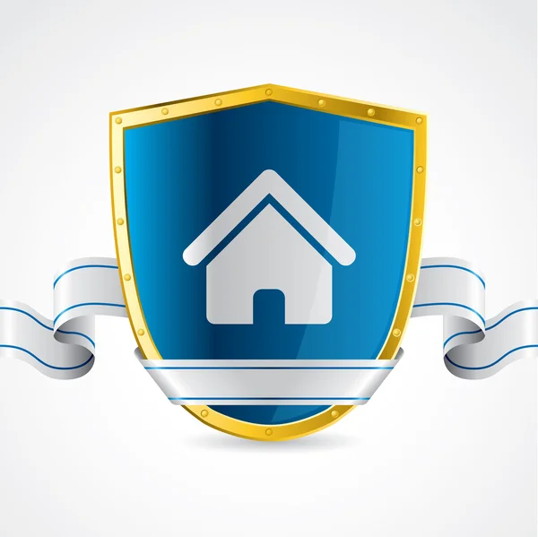 Home protection illustrated with shield — Stock Vector