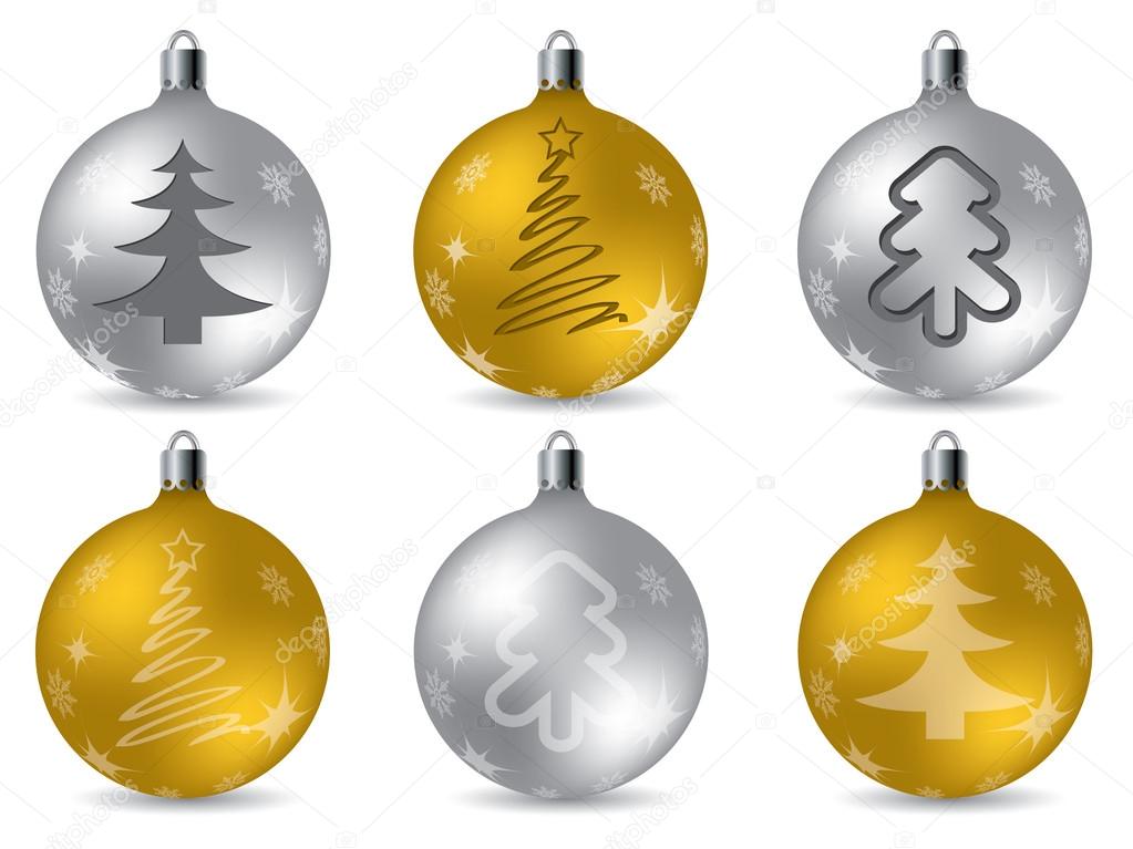 Cool christmas decorations in gold and silver