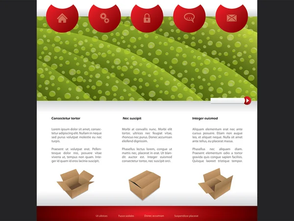 Plantilla web con conjunto de productos — Vector de stock