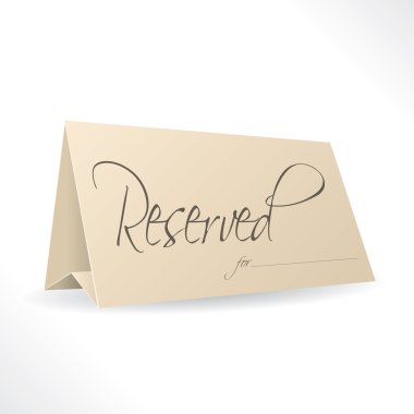 Reserved note with place for name clipart