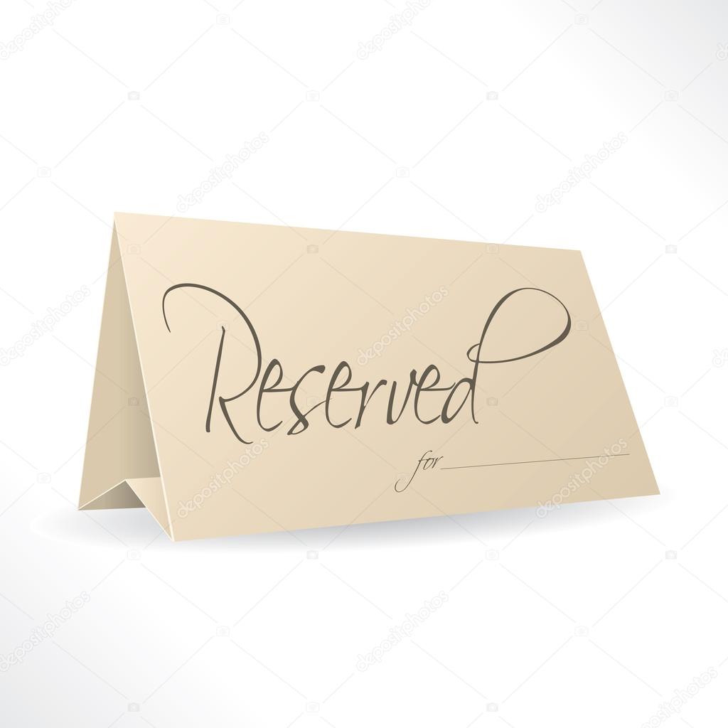 Reserved note with place for name