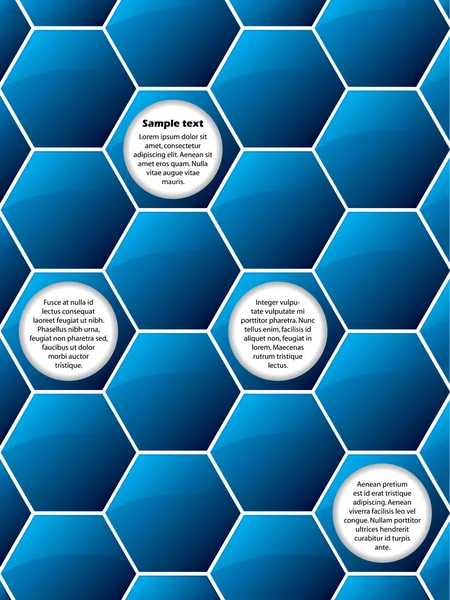 Abstrait bleu hexagone fond — Image vectorielle