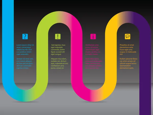 Infografía con cinta de arco iris — Vector de stock