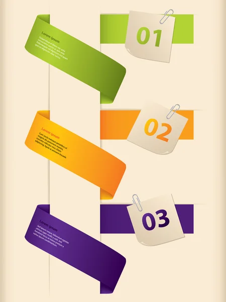 Infographic design med band och notepapers — Stock vektor