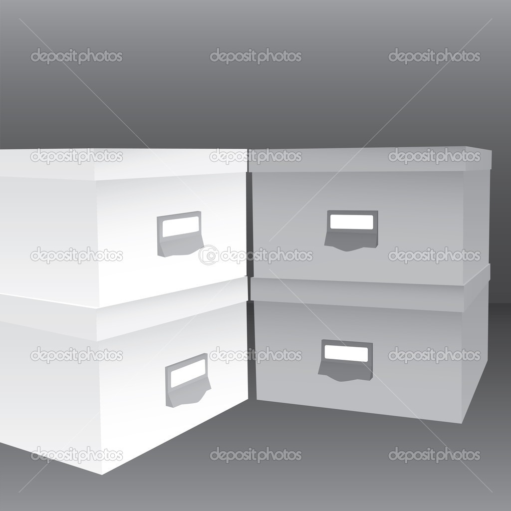 3d illustration of closed boxes
