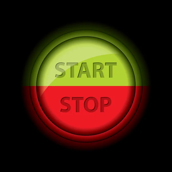 Glossy start stop button — Stock Vector