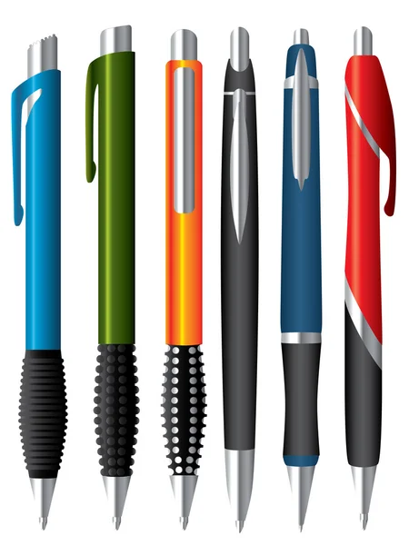 Various ballpens — Stock Vector