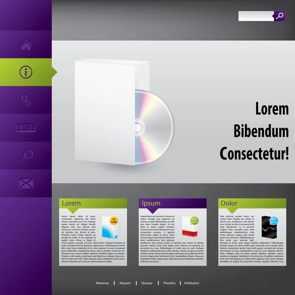 网站设计与框和光盘 — 图库矢量图片