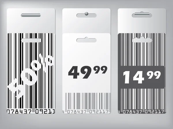 Bar code ontwerp etiketten opknoping — Stockvector