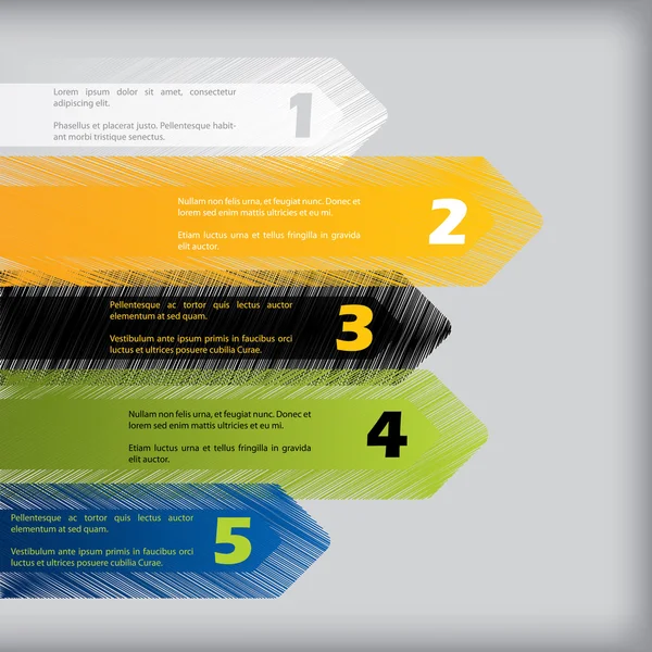 Disegno infografico a freccia schizzo con opzioni — Vettoriale Stock