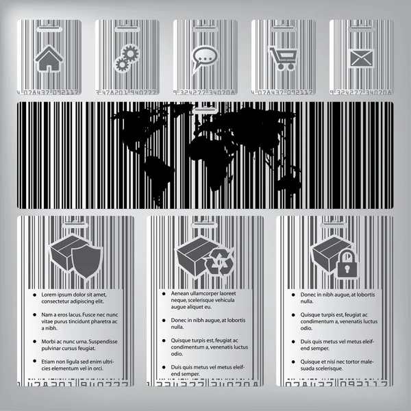 Barcode webbplats mall design — Stock vektor