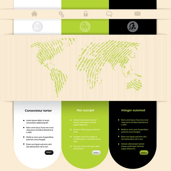 Webbplats mall design med kontrast färger — Stock vektor
