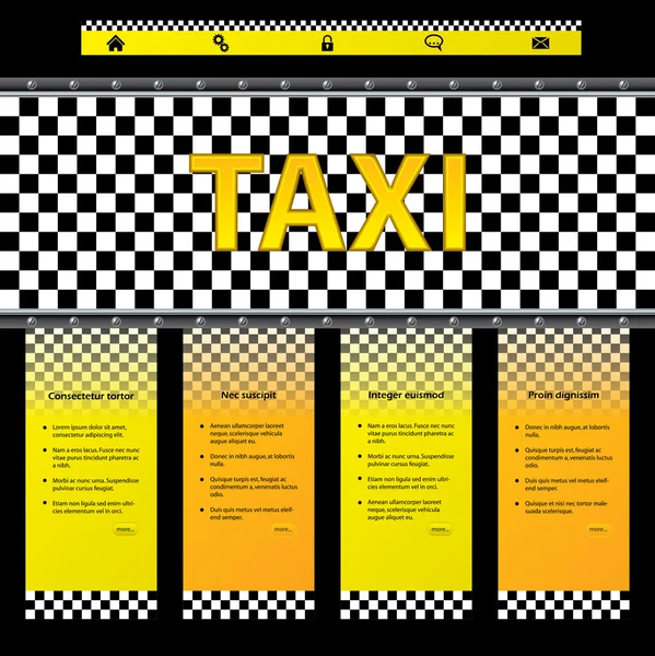 Empresa de taxi sitio web plantilla — Archivo Imágenes Vectoriales