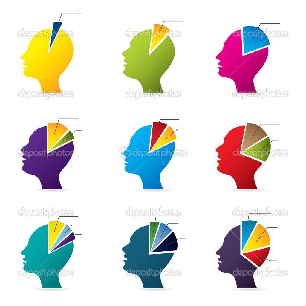 Human head infographic design