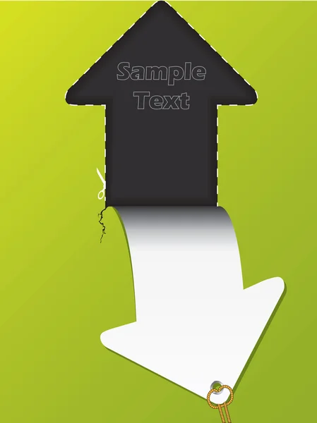 Flèche conception de brochure d'étiquette avec corde — Image vectorielle