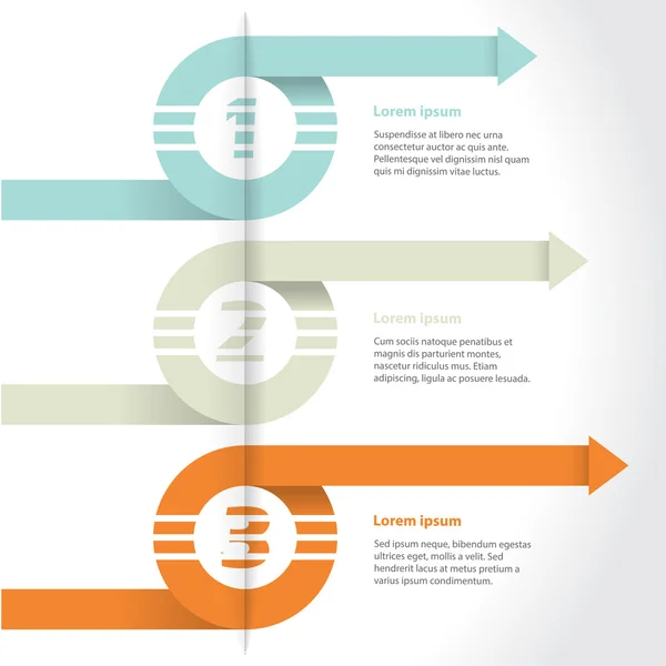 Conjunto de design infográfico de setas de ondulação — Vetor de Stock