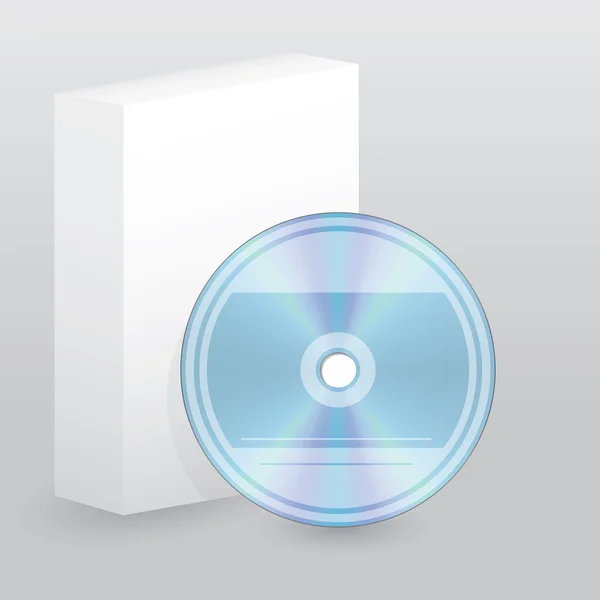 Color disco en blanco con caja en blanco — Vector de stock