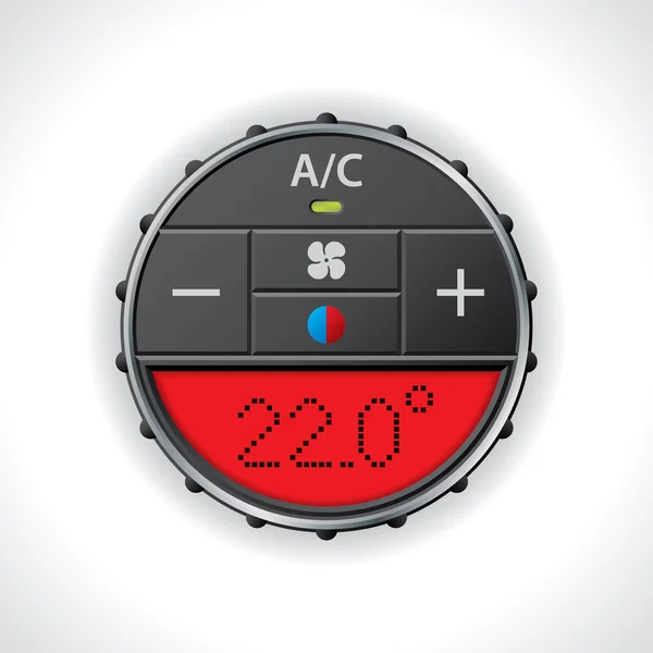 Légkondicionáló mérőműszer-piros kijelzővel — Stock Vector
