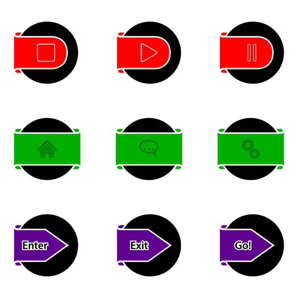 Enkel färg knappen design — Stock vektor
