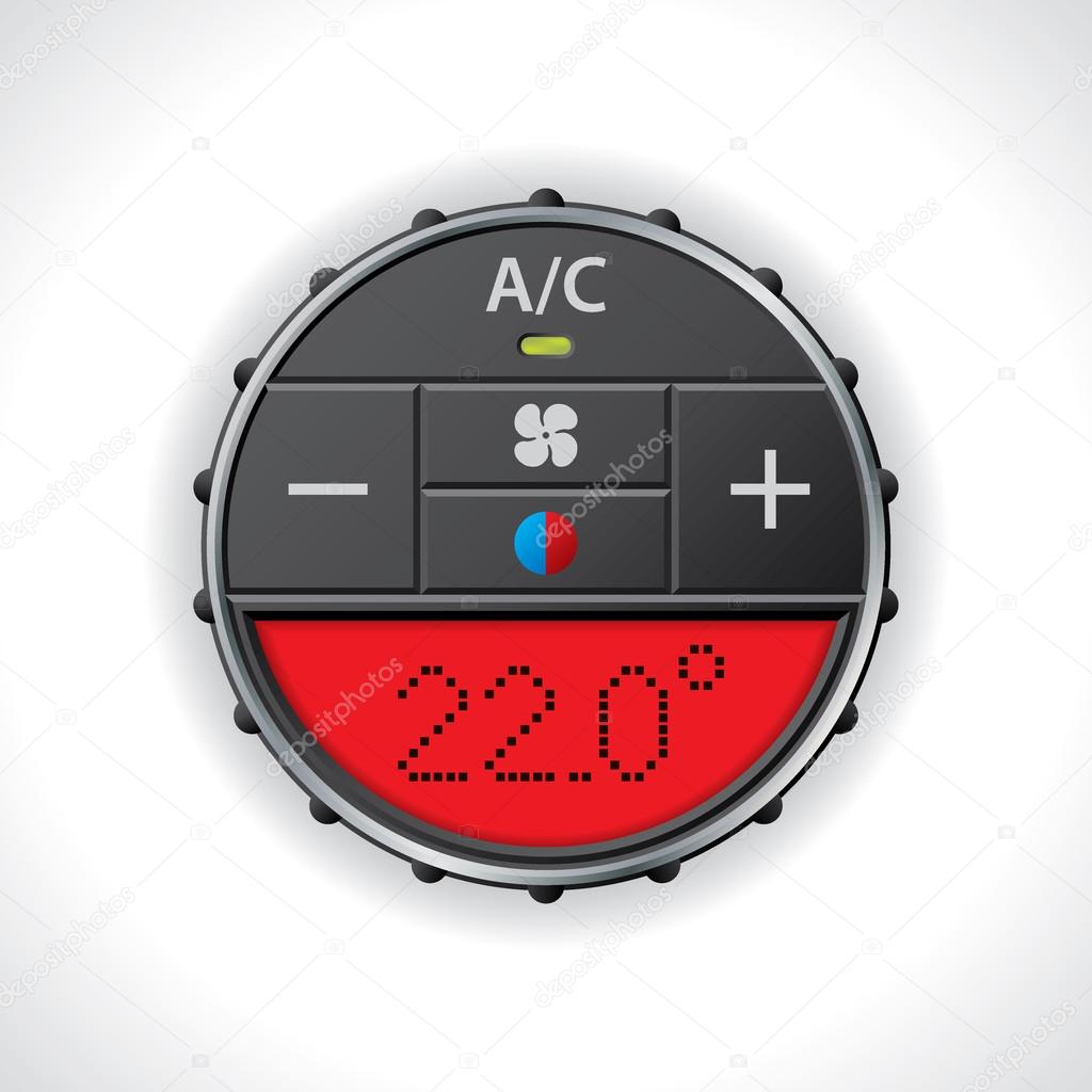 Air conditioning gauge with red display