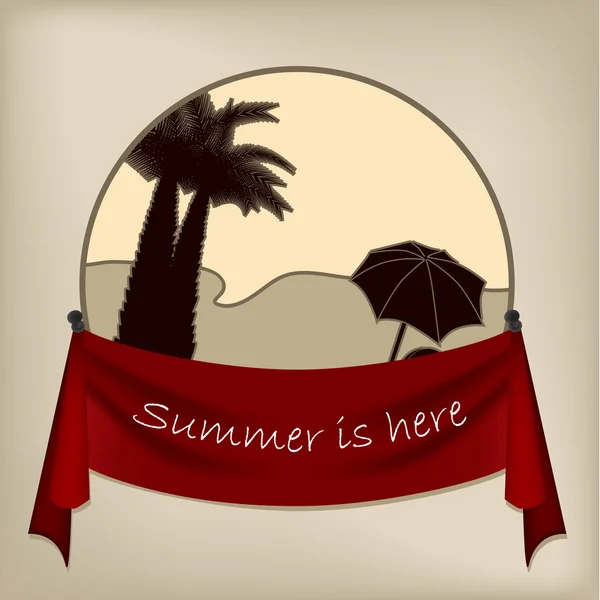 复古徽章设计的热带海滩 — 图库矢量图片