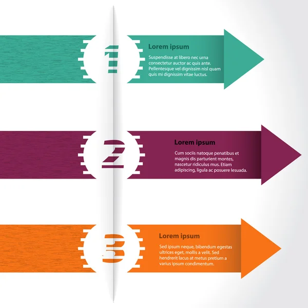 Infographics med pilar och randig nummer — Stock vektor