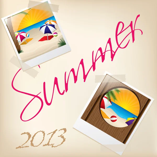 Cool summer wallpaper with pictures — Stock Vector