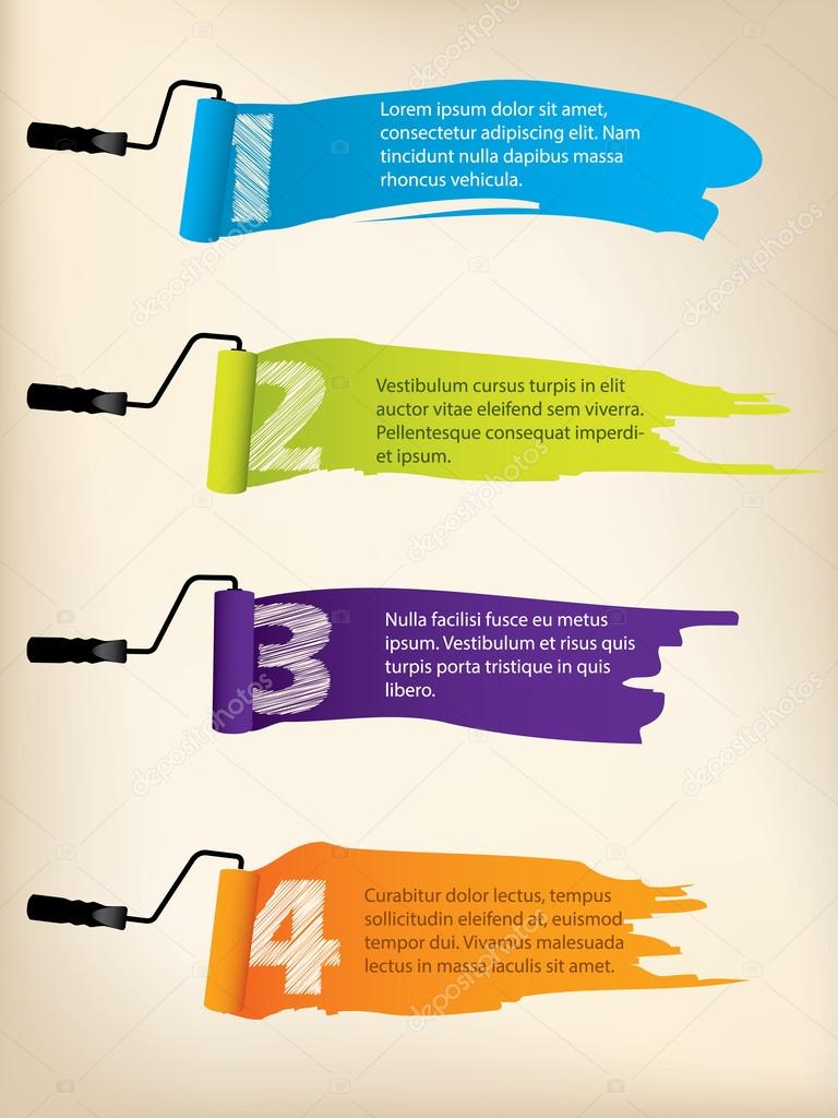 Infographic background design with paint rollers