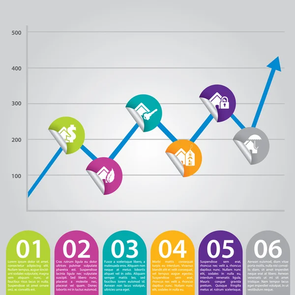 Grafico infografico ideale per pubblicità — Vettoriale Stock