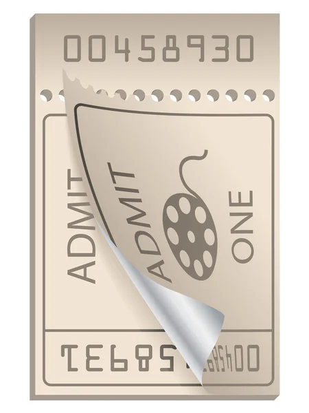 Cinema ticket ripped from pack — Stock Vector