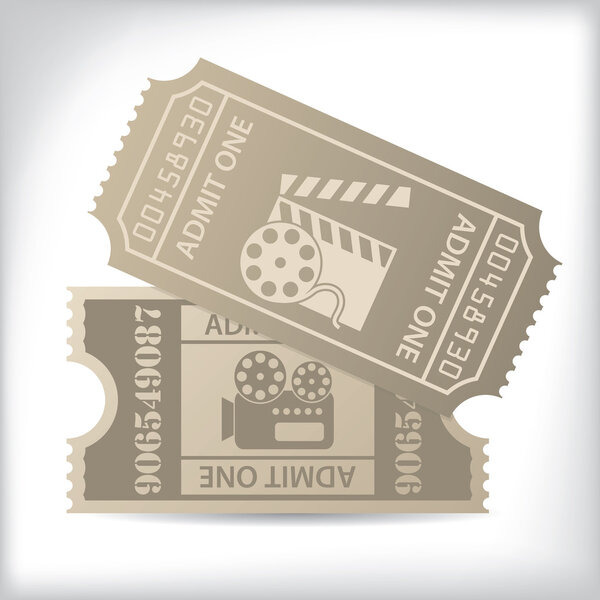 Cinema tickets with icons and text