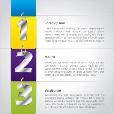 Metalik numaraları asma Infographic tasarım