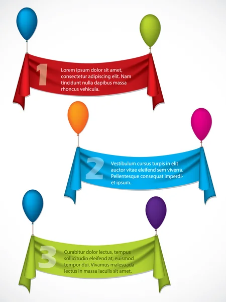 Lint infographic ontwerp opknoping op ballons — Stockvector