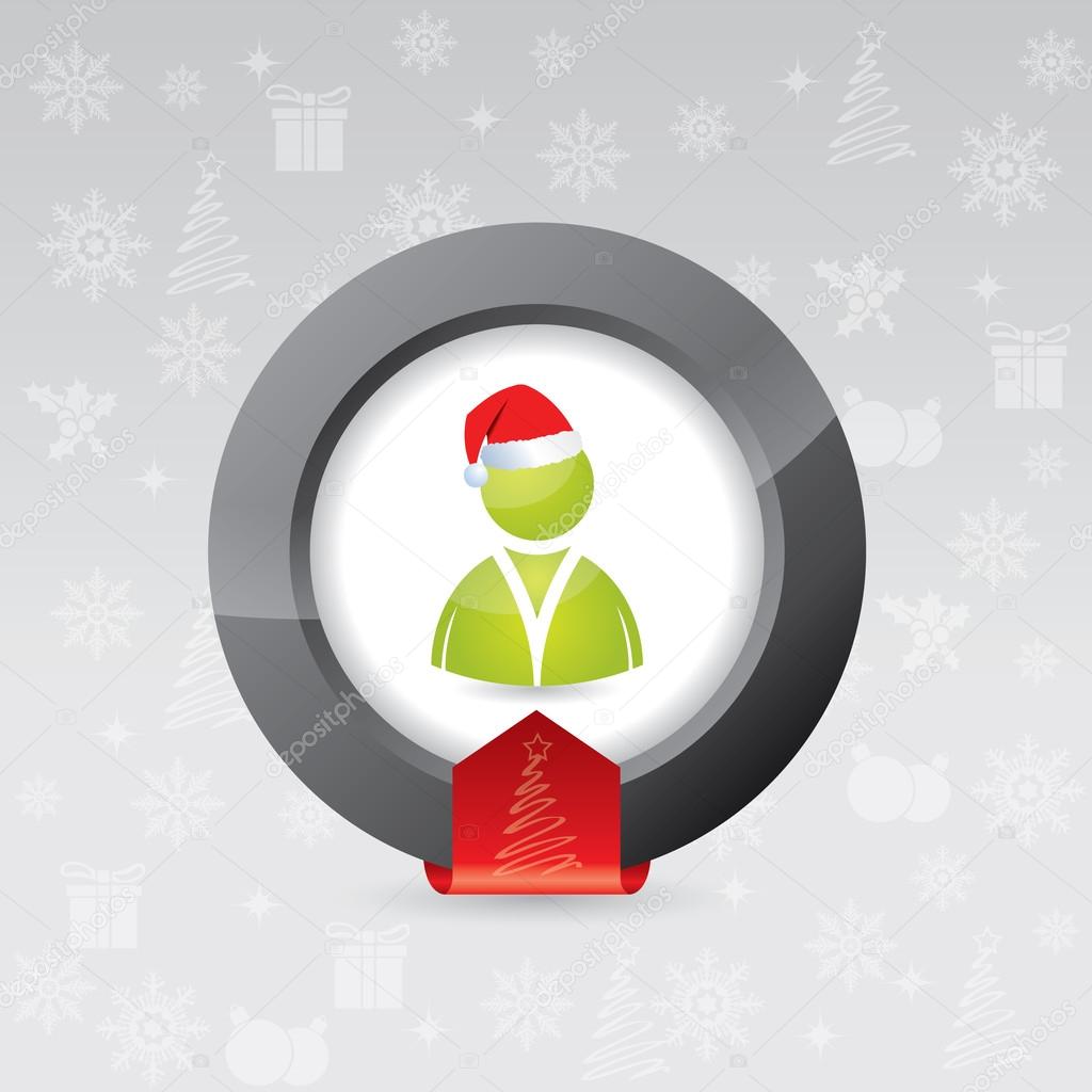 3d christmas button for social network sites