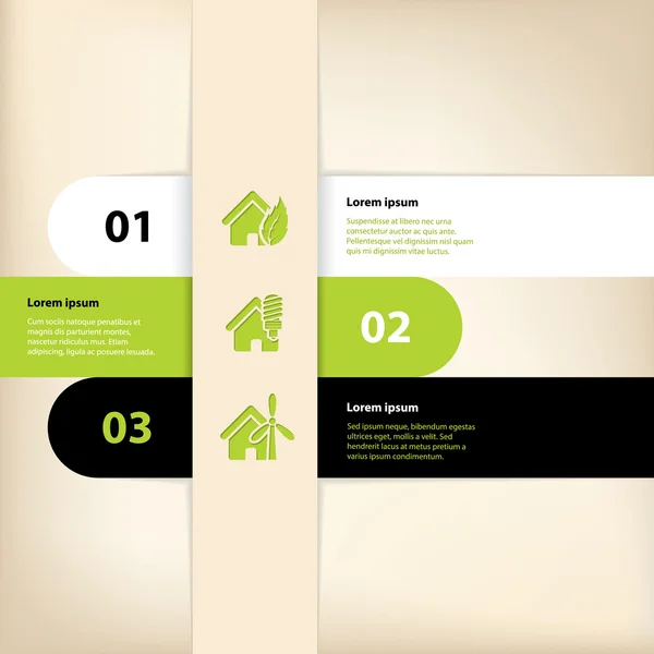 Conception infographique avec le thème de la maison écologique — Image vectorielle
