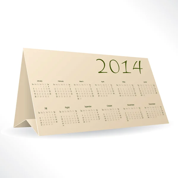 2014 driehoek kalender ontwerp — Stockvector