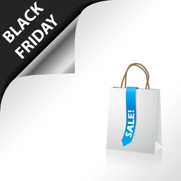 Black friday advertisement with shopping bag — Stock Vector