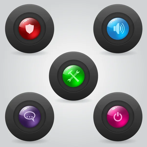 Матовый веб-кнопки с блестящими внутренними сферами — стоковый вектор