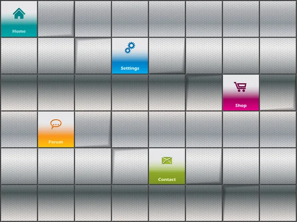 Design de modelo de site com fundo metálico —  Vetores de Stock