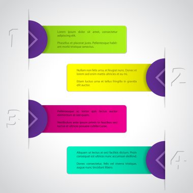Infographic Tasarım renkli etiketleri