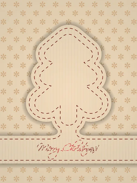 Conception de carte de Noël rétro avec points de suture — Image vectorielle