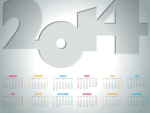 Simple 2014 calendar design — Stock Vector