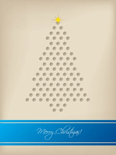 Ağaç şekilli noktalar ile serin Noel kartı — Stok Vektör