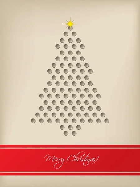 Cool carte de Noël avec des points 3D en forme d'arbre — Image vectorielle